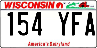 WI license plate 154YFA