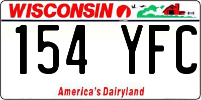 WI license plate 154YFC