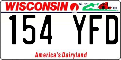 WI license plate 154YFD