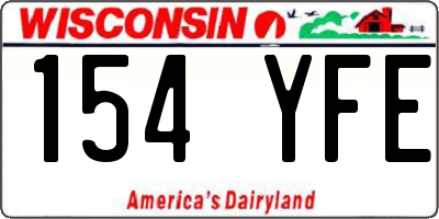 WI license plate 154YFE