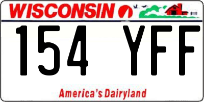 WI license plate 154YFF