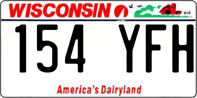 WI license plate 154YFH