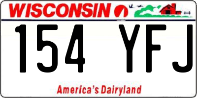 WI license plate 154YFJ
