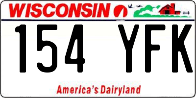 WI license plate 154YFK