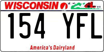 WI license plate 154YFL