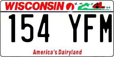 WI license plate 154YFM