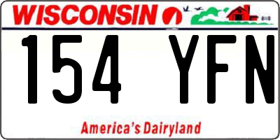 WI license plate 154YFN