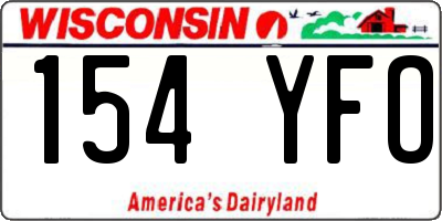 WI license plate 154YFO
