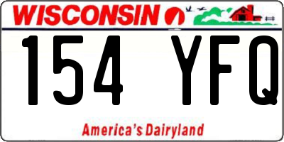 WI license plate 154YFQ