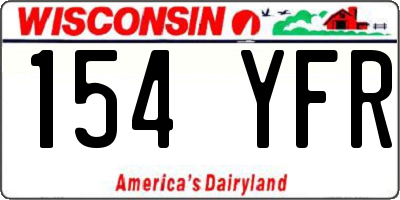 WI license plate 154YFR