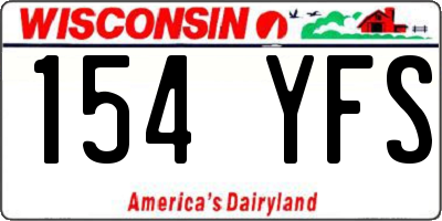 WI license plate 154YFS