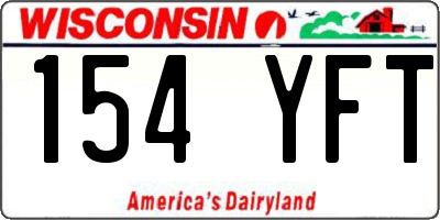 WI license plate 154YFT