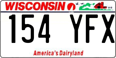 WI license plate 154YFX