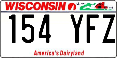 WI license plate 154YFZ