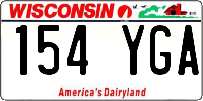 WI license plate 154YGA