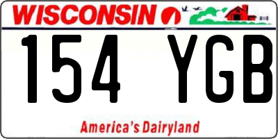 WI license plate 154YGB