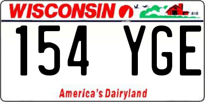 WI license plate 154YGE