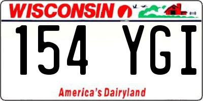 WI license plate 154YGI