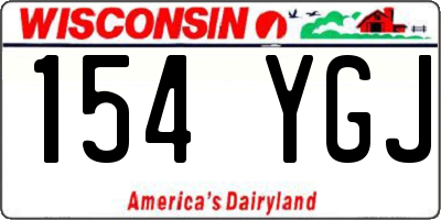 WI license plate 154YGJ