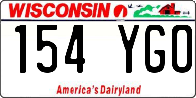 WI license plate 154YGO