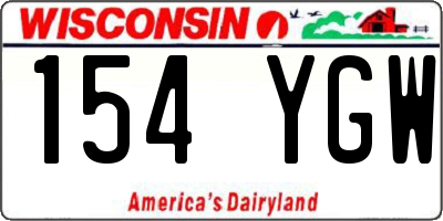WI license plate 154YGW