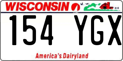 WI license plate 154YGX