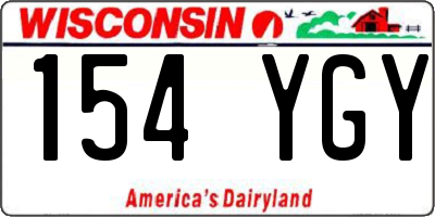 WI license plate 154YGY