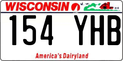 WI license plate 154YHB