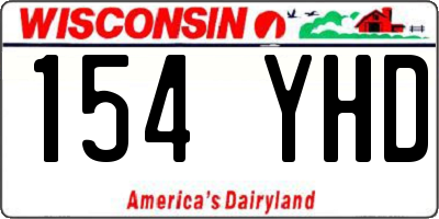 WI license plate 154YHD