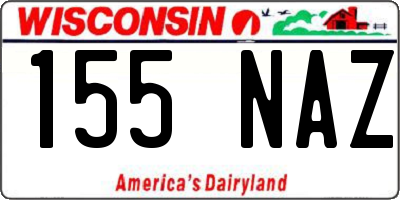 WI license plate 155NAZ