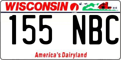 WI license plate 155NBC