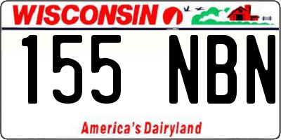 WI license plate 155NBN