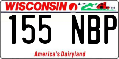 WI license plate 155NBP