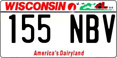 WI license plate 155NBV