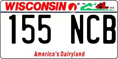 WI license plate 155NCB