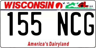 WI license plate 155NCG
