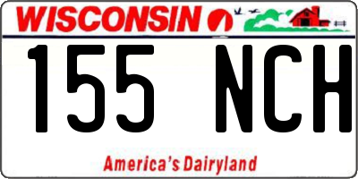 WI license plate 155NCH