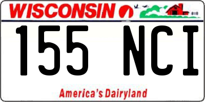 WI license plate 155NCI