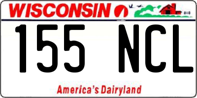 WI license plate 155NCL