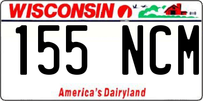 WI license plate 155NCM