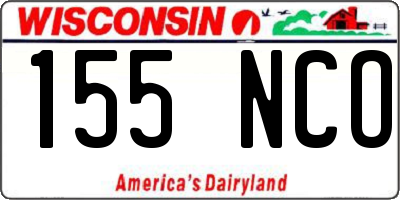 WI license plate 155NCO