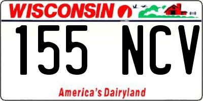 WI license plate 155NCV