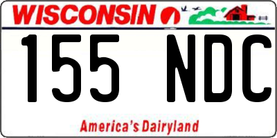 WI license plate 155NDC