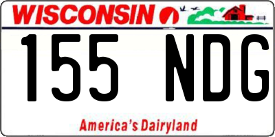 WI license plate 155NDG
