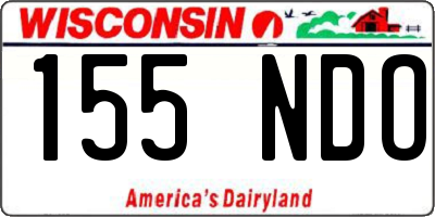 WI license plate 155NDO