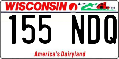 WI license plate 155NDQ