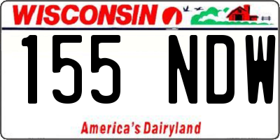 WI license plate 155NDW
