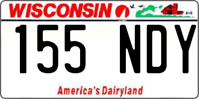 WI license plate 155NDY