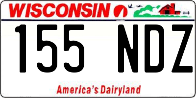 WI license plate 155NDZ