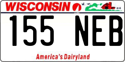 WI license plate 155NEB